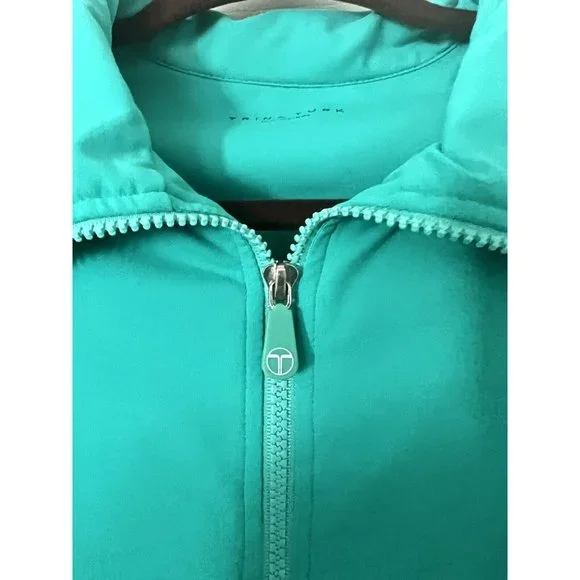 Trina Turk Recreation Women's Athleisure Jacket Teal Aqua Blue Cutouts Size M - Picture 5 of 8